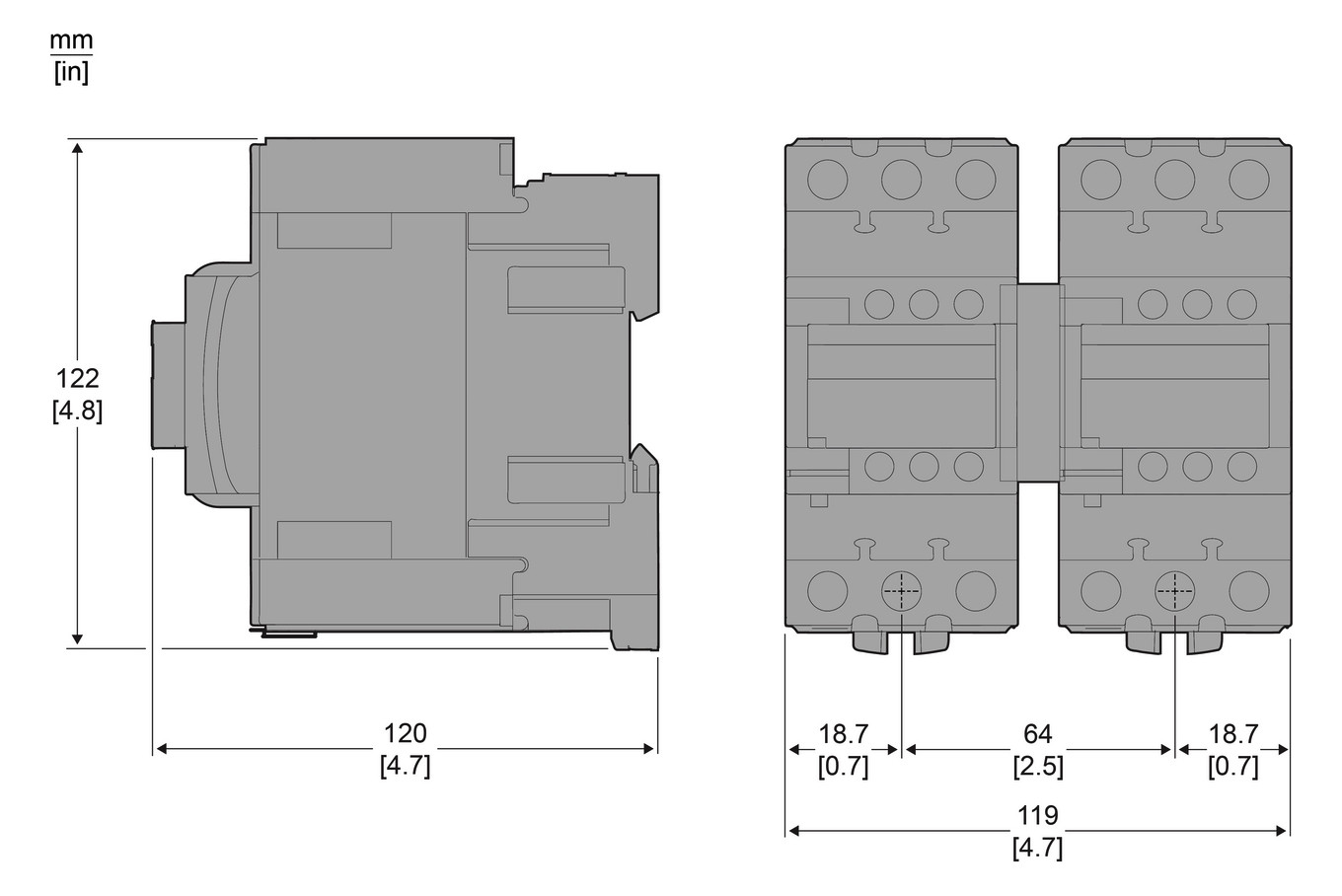 Wendeschütz AC 30kW/AC 65A/AC 240V/50Hz IP20 Schraub