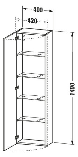 Duravit Hochschrank DuraStyle 40x24x140cm, Tür links, Eiche schwarz