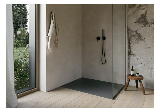 Bette Duschfliese BetteAir 1600 x 1000 mm, raven, Rechteck, glasierter Titan-Stahl