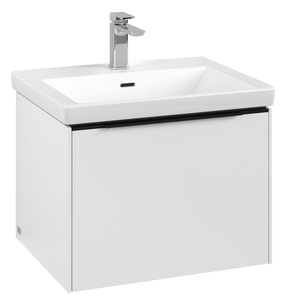 V&B Waschtisch-Unterschrank Subway 3.0 57,2x42,9x47,8cm, mit LED/Griff Volcano black, pure white