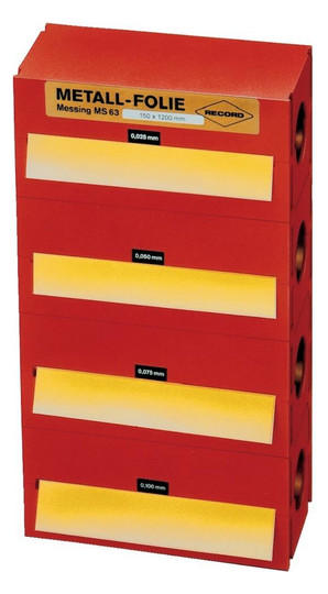 RECORD-Metallfolien-Boxen-Sortiment aus Messing, 150x2500...