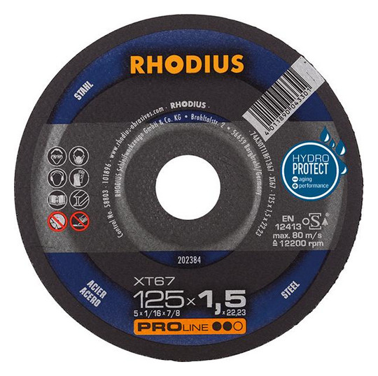 RHODIUS-Trennscheibe XT67 - 125x1,5mm, gerade