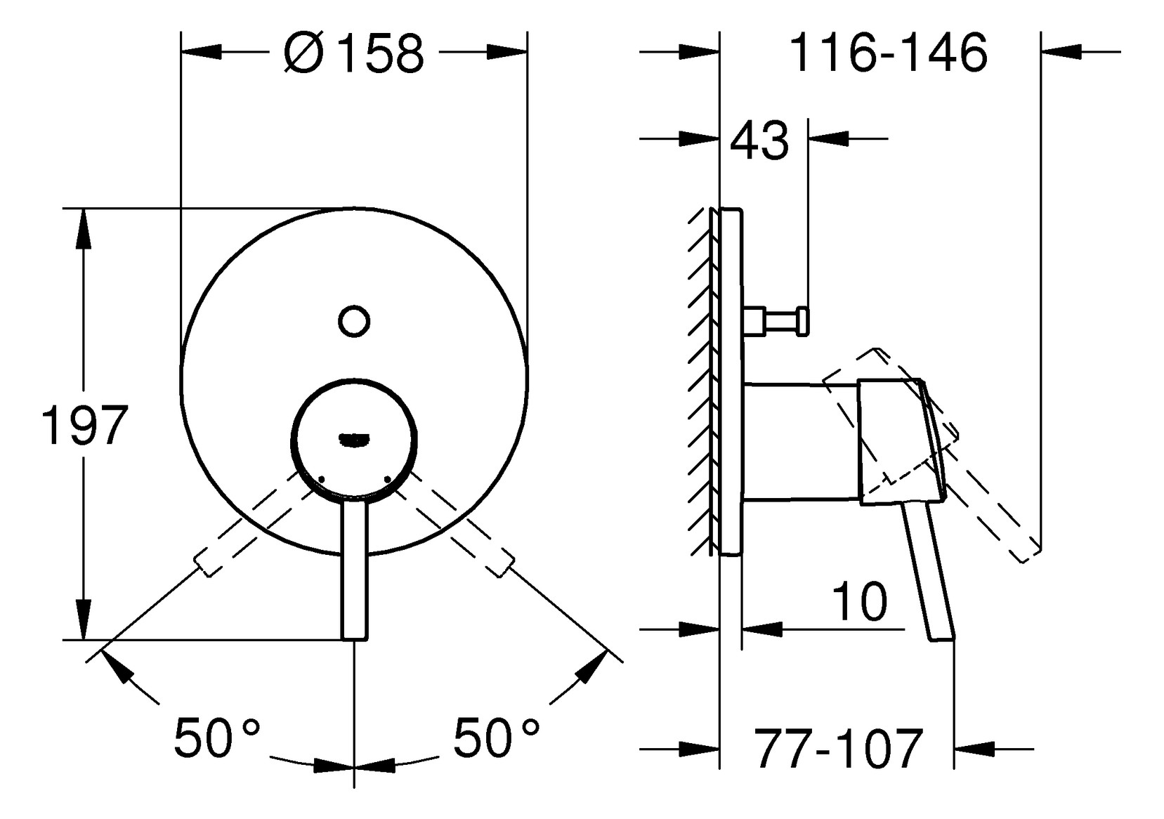 GROHE Fertigmontageset Concetto UP-Wannen-Einhebelmischer, chrom
