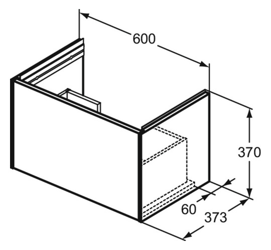Ideal-Standard Waschtisch-Unterschrank Conca 60 x 37,5 x 36,8, sunset matt lackiert, 1 Auszug
