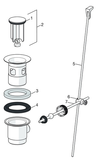 HANSA Waschtisch-Einhebelmischer HANSAPINTO XL mit Ablaufgarnitur, Ausladung 115mm, chrom
