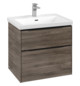 V&B Waschtisch-Unterschrank Subway 3.0 62,2x57,6x47,8cm, mit LED/Griff Volcano black, stone oak