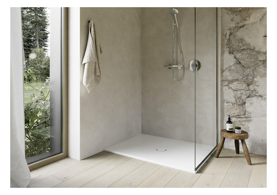 Duschfläche BetteFloor 1661 100x90cm, Mini-Wannenträger, snow