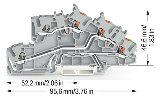Installationsklemme 32A 0,25-4qmm 3pot gr APL_erf. Federzugans