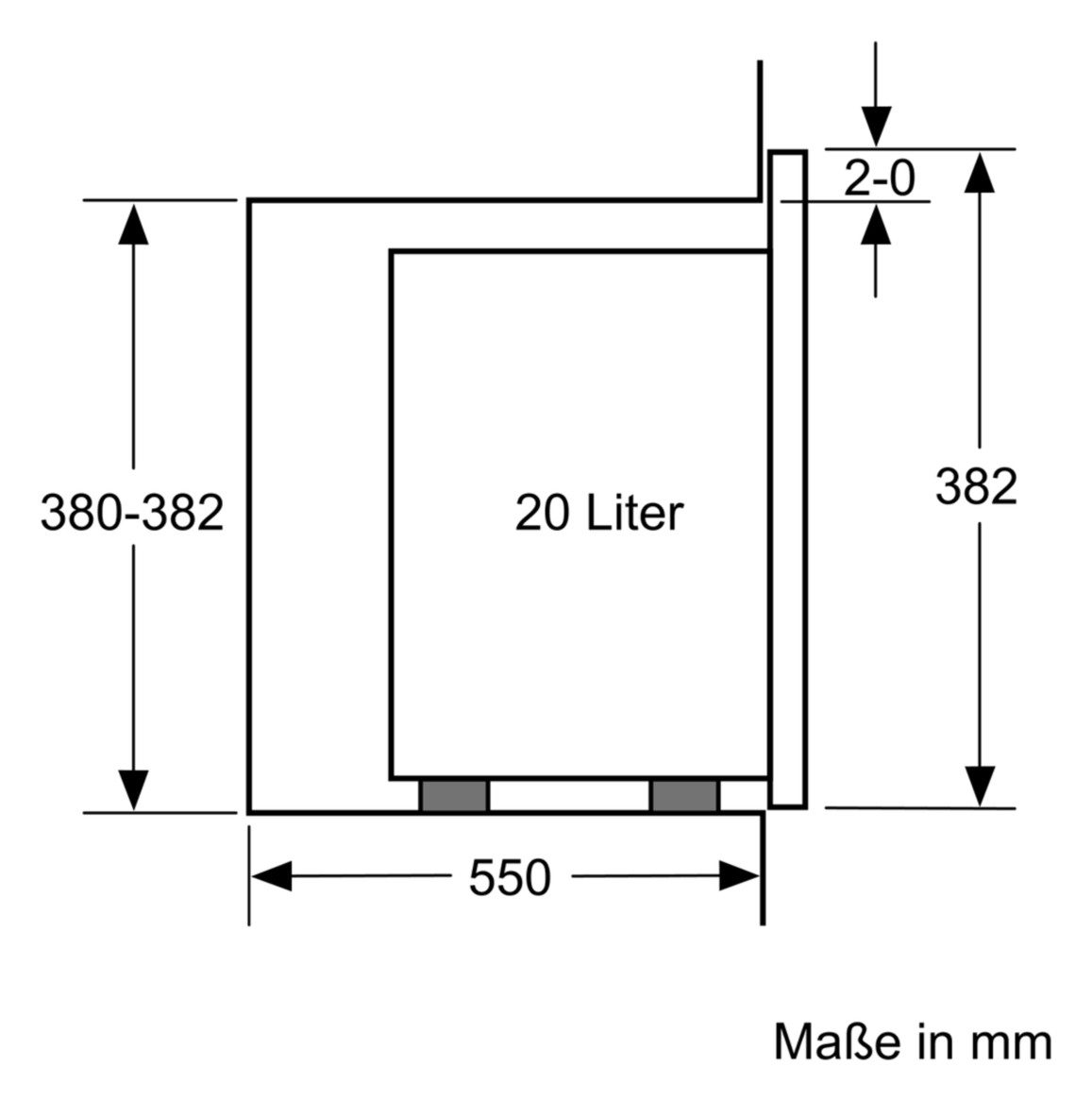 Mikrowelle EB 20l 800W edst 5stuf Ø255mm