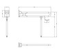 Normbau Stützklappgriff Nylon Care 750mm, 900 mm, Bodenstütze, Papierrollenhalter, taupe