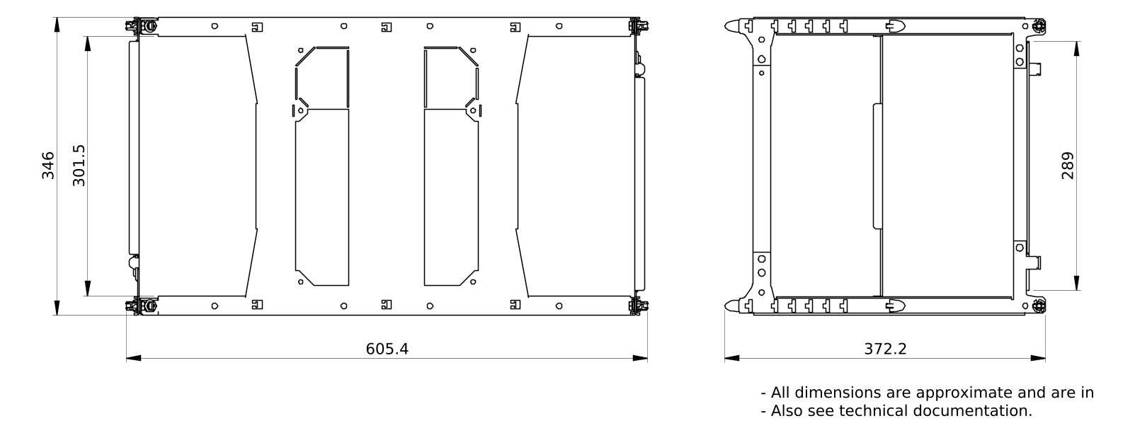 Montageplatte Verteiler ST pulverbesch 350x650mm