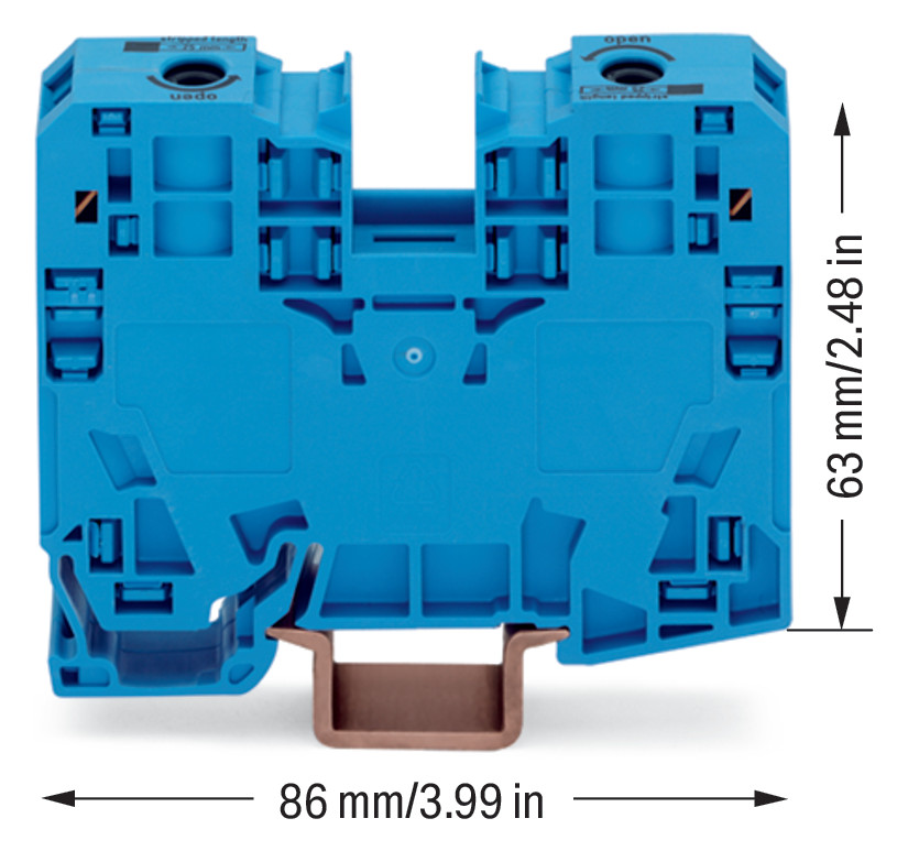 Reihenklemme 6-35qmm Serie 285 1Etage 2kl bl 125A Hutschiene TH35