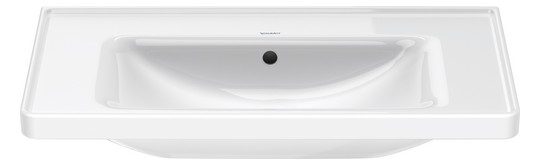 Duravit Möbel-Waschtisch D-Neo 80 x 48 cm, ohne Hahnloch, weiß WonderGliss, mit Überlauf, Hahnlochbank