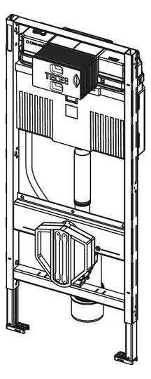 TECE WC-Modul TECEprofil 1120 mm, mit Spülkasten, Betätigung von vorne