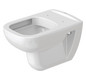Duravit Wand-Tiefspül-WC Set D-Code mit WC-Sitz, Rimless, Durafix, weiß