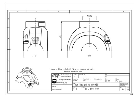 HART Yellock 60 Haube gg M32 11126001402 