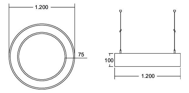 LED-Pendelleuchte 78W 3000K 8046lm Konv sym 1LED LED nicht austauschbar IP20 LED-Pendelleuchte 78W 3000K 8046lm Konv sym 1LED LED nicht austauschbar IP20