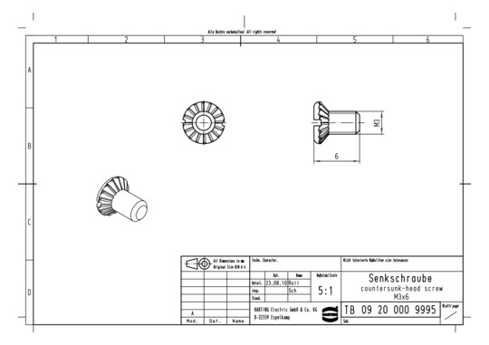 HART SENKSCHRAUBE M3x6 verza 09200009995 