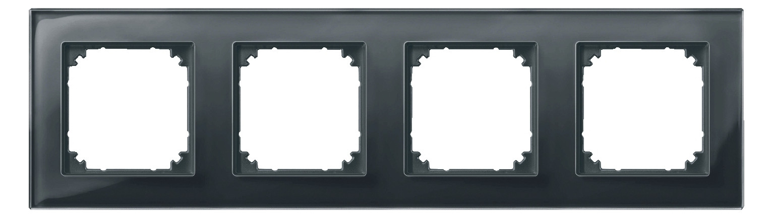 Rahmen 4f ony-sw glz M-PLAN Glas f.GEB-K onyxschwarz Unterputzmontage Rahmen 4f ony-sw glz M-PLAN Glas f.GEB-K onyxschwarz Unterputzmontage