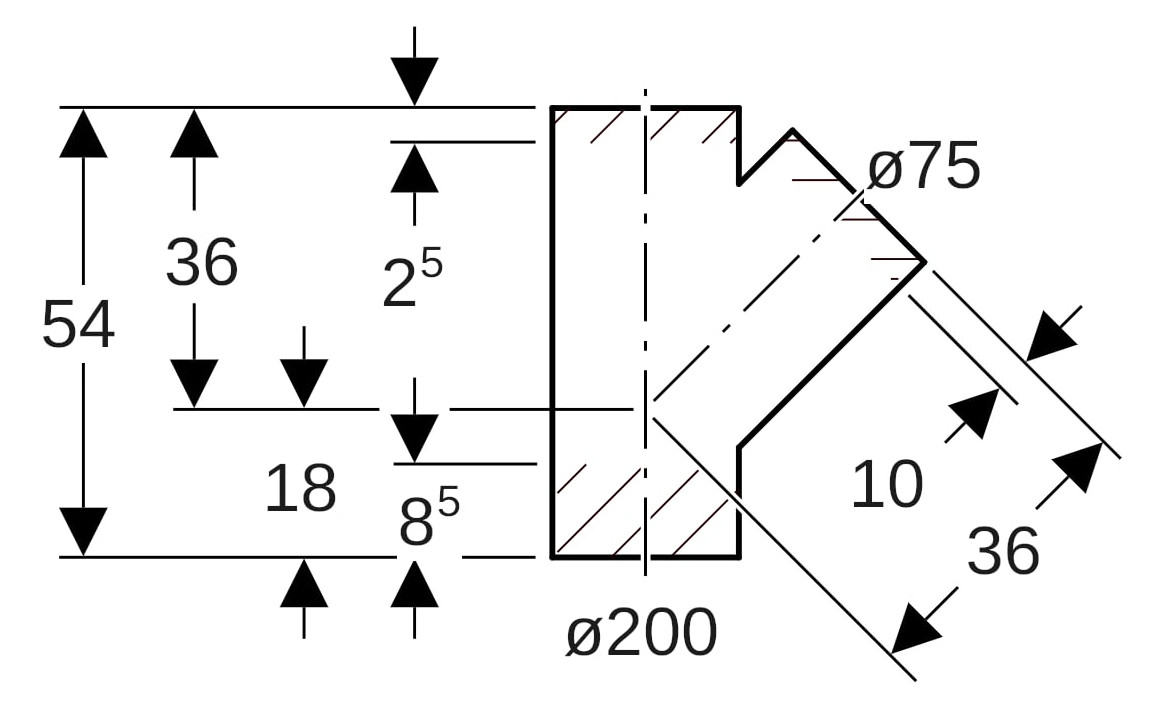 Geberit Abzweig PE DN 200/70, 45°, PE-HD