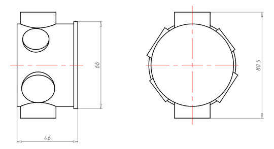 Gerätedose UP luftd ECON Ø68x46mm Kst rnd IP2X