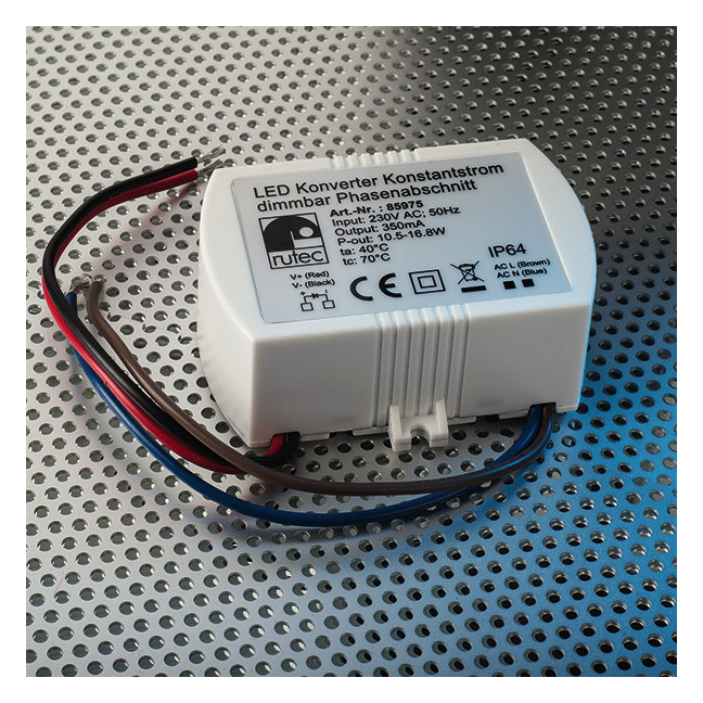 LED-Trafo 10,5-16,8W 350mA 48V IP64 dim Dimmung Phasenabschnitt Kstgeh dyn