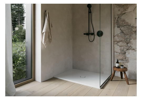 Duschfläche BetteFloor 5841 90x75cm, Glasur, Mini-Wannenträger, starwhite