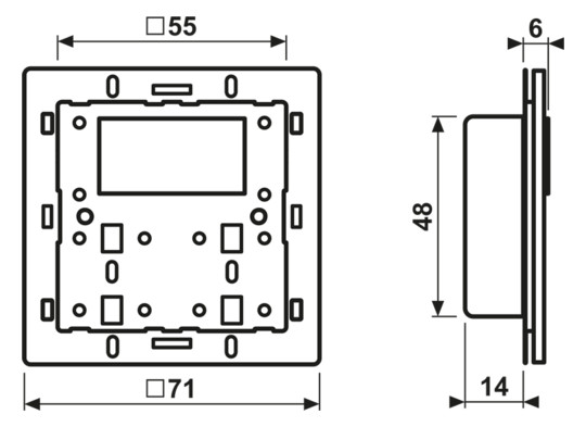Raumtemperaturregler UP KNX m.Display Bedienelement Mit Vor-Ort Bedienung