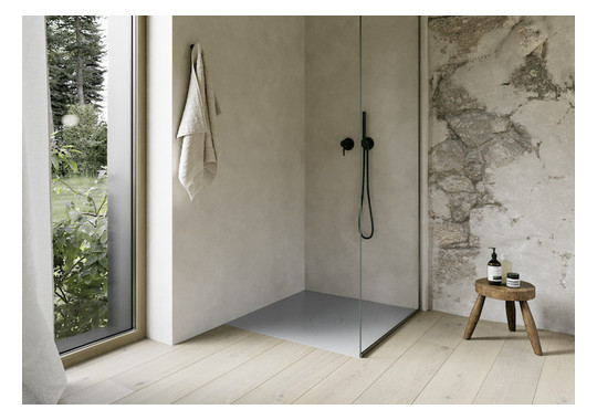 Bette Duschfliese PLUS BetteAir 1000 x 1000 mm, blue satin, Rechteck, glasierter Titan-Stahl