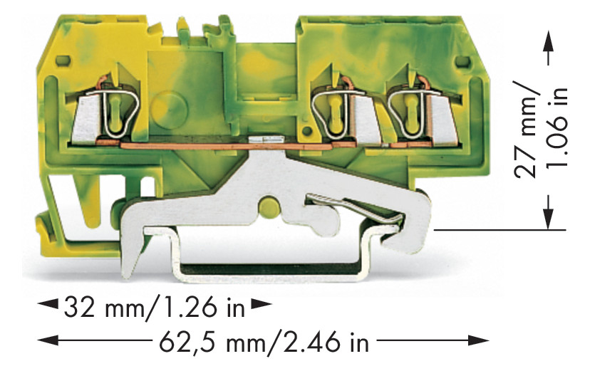 Schutzleiter-Reihenklemme Serie 279 0,08-1,5qmm gn/ge 1Etage APL_erf.