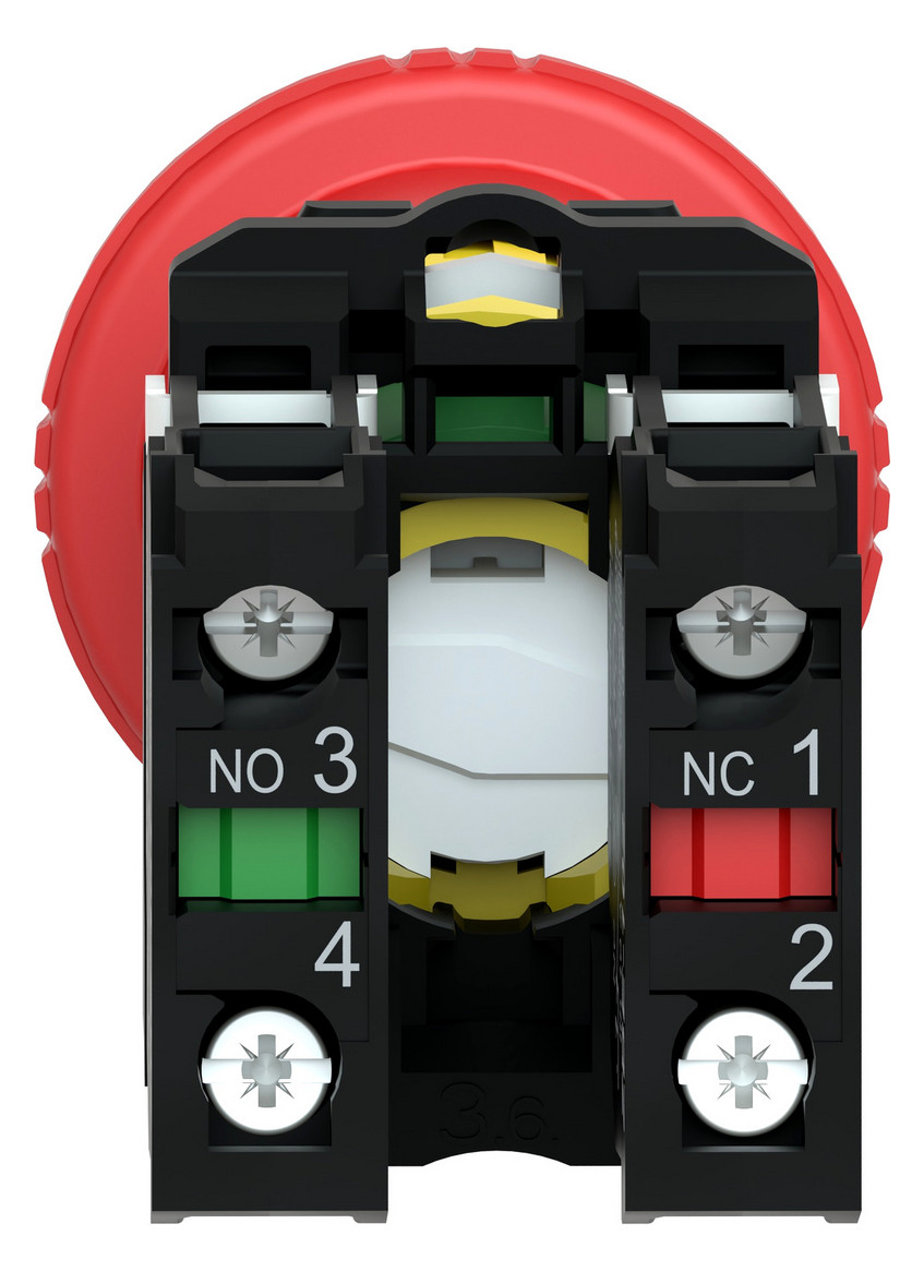 Not-Aus Taster EB IP66 Schlüssel 1S 1Ö Ø22,5mm Einb Schraub
