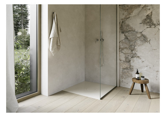 Bette Duschfliese PLUS BetteAir 1000 x 1000 mm, jasmin, Rechteck, glasierter Titan-Stahl