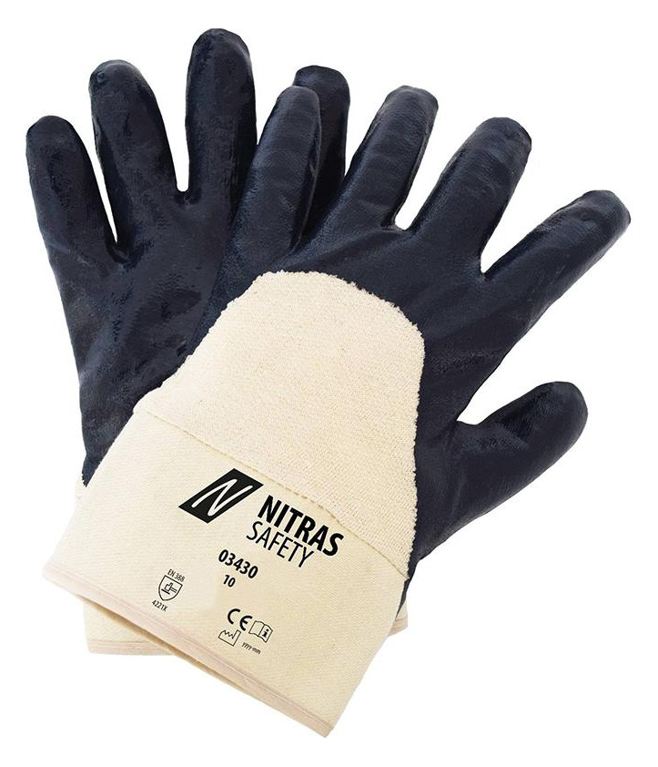 Bild Nitrilhandschuh,blau, Stulpe,teilbeschic htet, Gr. 11 - Neutral-0