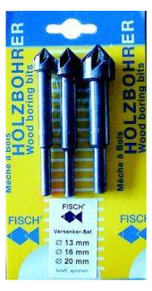 FISCH-Krauskopfversenker-Satz, WS 90° - 3-teilig,...
