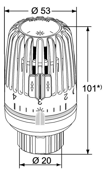 Heimeier Thermostat-Kopf VK Standard, mit Klemmverschluss, weiß
