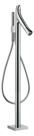 hansgrohe Fertigmontageset Axor Starck Organic Wannenthermostat, Ausladung 175mm, bodenstehend, chrom