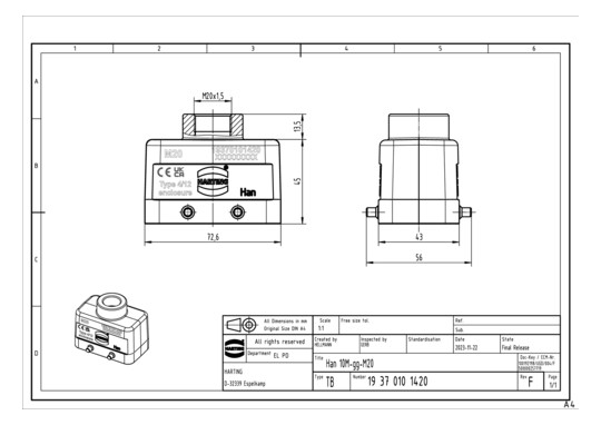 HART Tüllengehäuse-OT M20    19370101420 