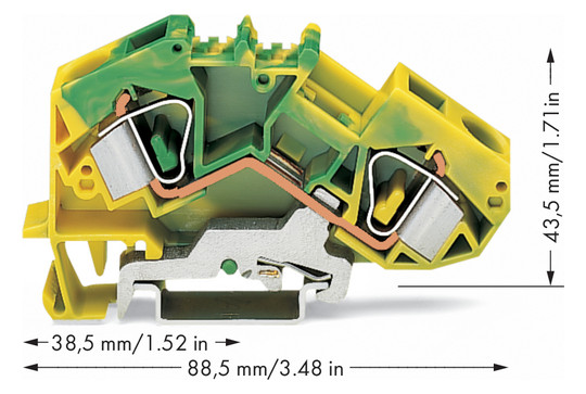 Schutzleiter-Reihenklemme Serie 783 0,2-16qmm gn/ge 1Etage APL_erf.
