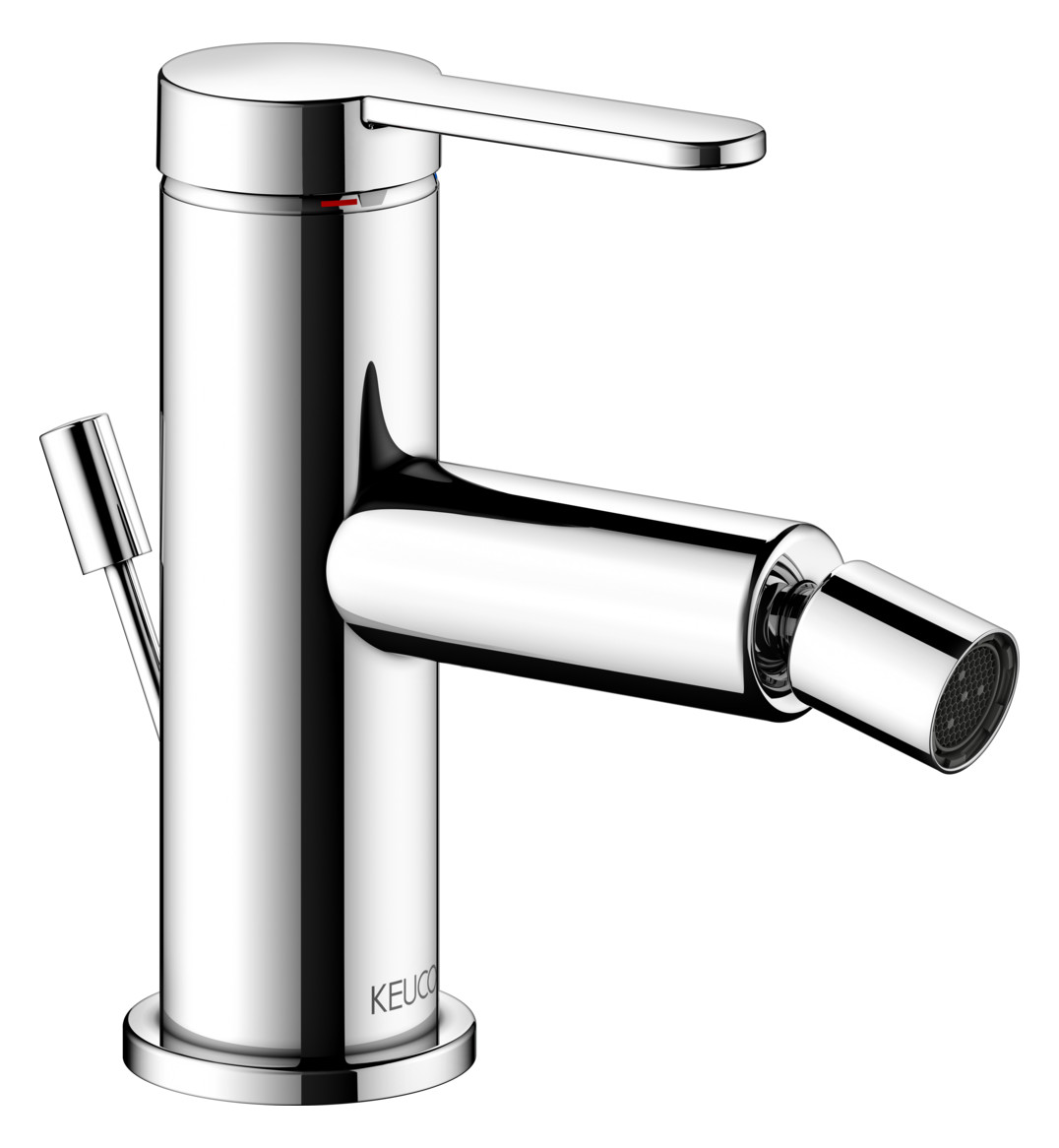 KEUCO Bidet-Einhebelmischer IXMO Flat Ausladung 110mm, mit Ablaufgarnitur, verchromt