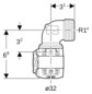 Geberit Übergangsbogen FlowFit Ø 32 mm, R 1, 90Grad, mit Außengewinde