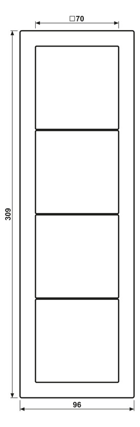 Einbaurahmen 4f aws glz LS / LS-DESIGN Kst f.GEB-K Unterputzmontage Thermopl