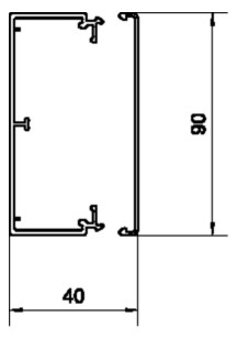 Leitungsführungskanal Kst 40x90x2000mm ver-ws LF-K unbeh 2400qmm RAL9016