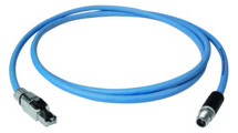 Patchkabel Cat7 S/FTP IP67 5m bl M12 RJ45 gekreuzt 24qmm