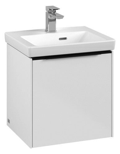 V&B Waschtisch-Unterschrank Subway 3.0 42,3x42,9x37,8cm, Schanier links/Griff Volcano black, brilliant white