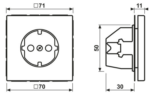 Steckdose 1f aws glz LS UP IP20 vert
