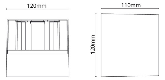 LED-Up/Down Leuchte ARTES 8W 3000K 480lm ws Konv Dimmung Phasenabschnitt IP65