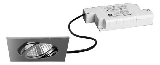 LED-Einbaustrahler 6W 3000K 630lm Konv chr glz 1LED Alu IP20 RF:hochglänzend