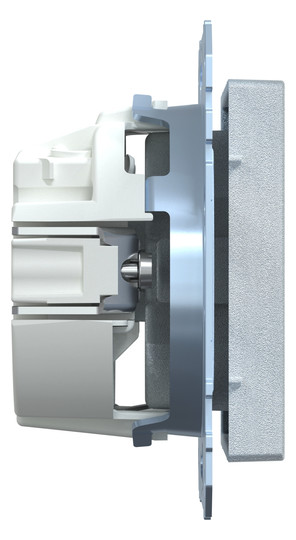 Steckdose 1f alu mt System M UP IP20
