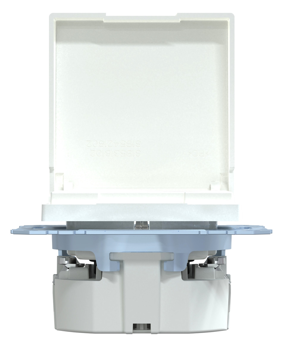 Steckdose 1f akws glz System M UP m.BS Klappd aktivweiß IP44