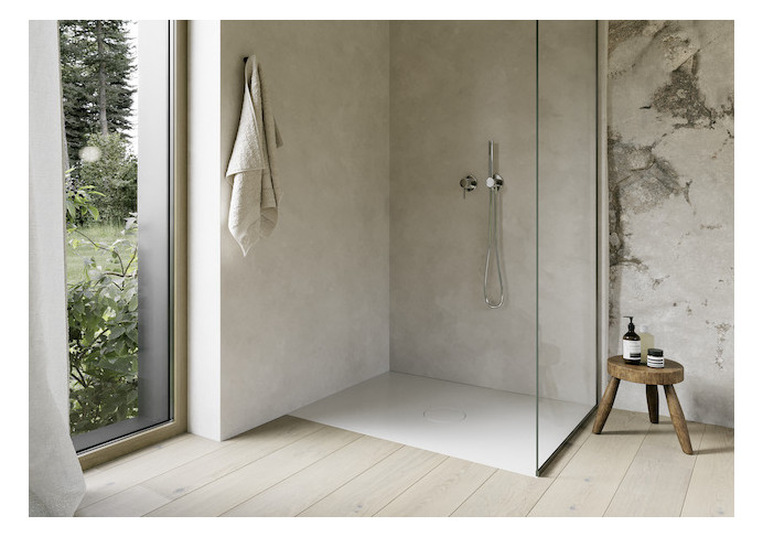 Bette Duschfliese Antirutsch Pro BetteAir 1000 x 900 mm, flax, Rechteck, glasierter Titan-Stahl